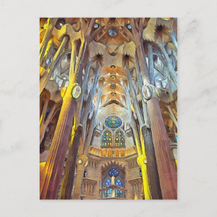 Cartão Postal Sagrada Família. Interior. Ver 29.