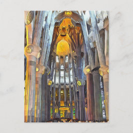 Cartão Postal Sagrada Família. Interior. Visão 15.