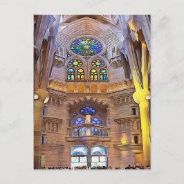 Cartão Postal Sagrada Família. Interior. Visão 24.