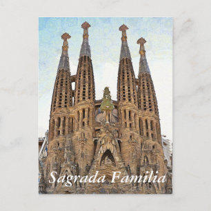 Cartão Postal Sagrada Família. Visão 3.