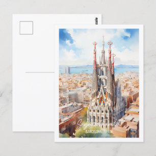 Cartão Postal Sagrade Familia Barcelona Familia Viagem