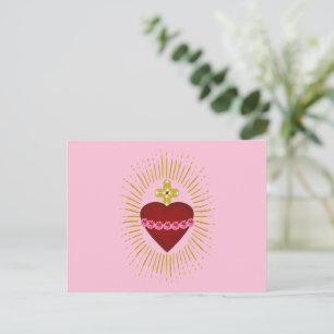 Cartão Postal Sagrado Coração de Maria Ícone do Coração Imaculad