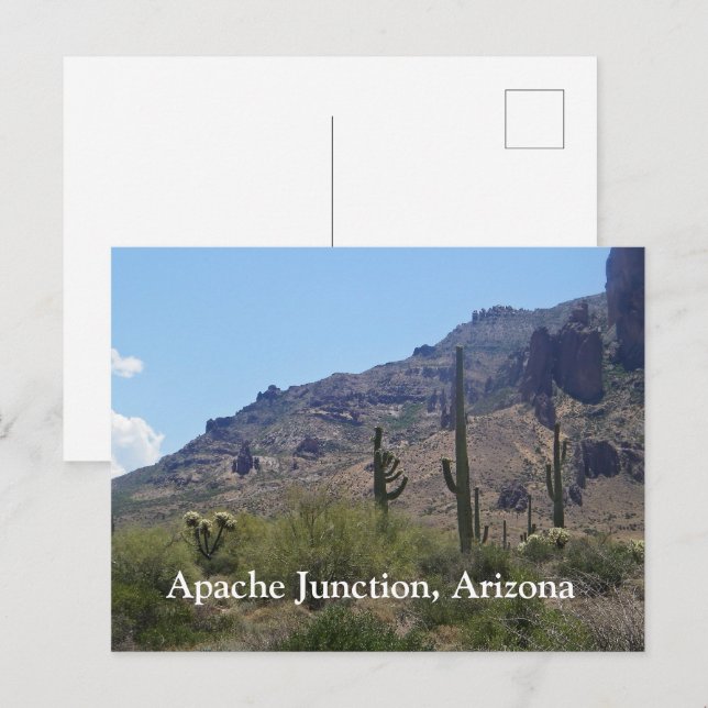 Cartão Postal Saguaros e Montanhas (Frente/Verso)