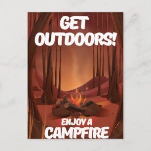 Cartão Postal Saia daqui! Aproveite um Campfire