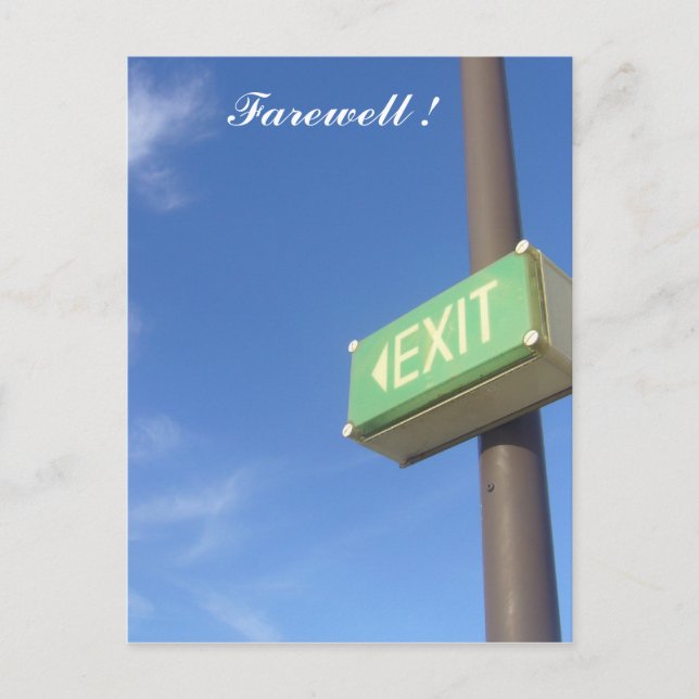 Cartão Postal saída despedida (Frente)