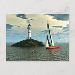 Cartão Postal Sailing with dolphins postcard