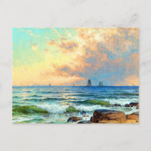 Cartão Postal Sails no Sunset por Alfred Thompson Bricher