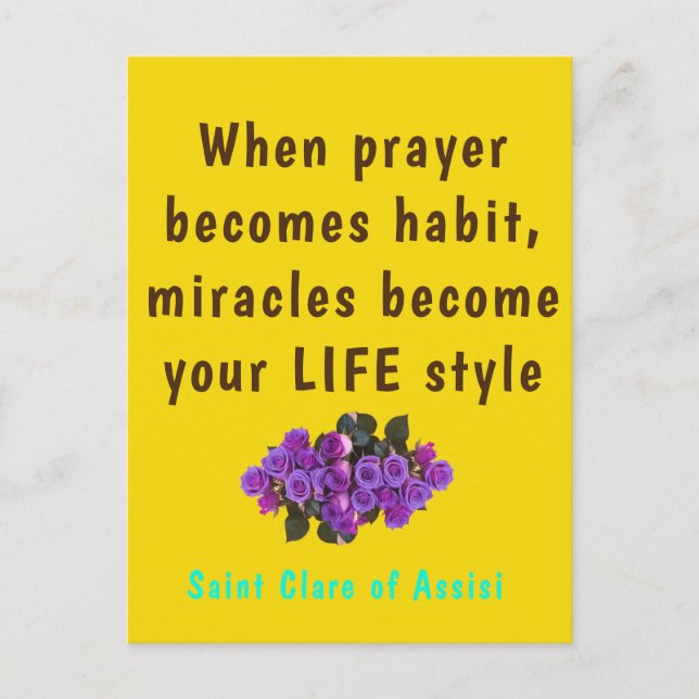 Cartão Postal Saint Clare Assisi Poster (Frente)