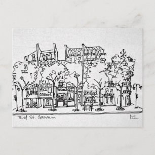 Cartão Postal Saint-Germain-des-Prés Paris, França