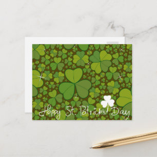 Cartão Postal Saint Patrick's Day Lucky Clovers Shamrock irlandê