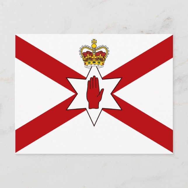 Cartão Postal Saint Patrick'S For Norte Ireland Crowned Flag (Frente)