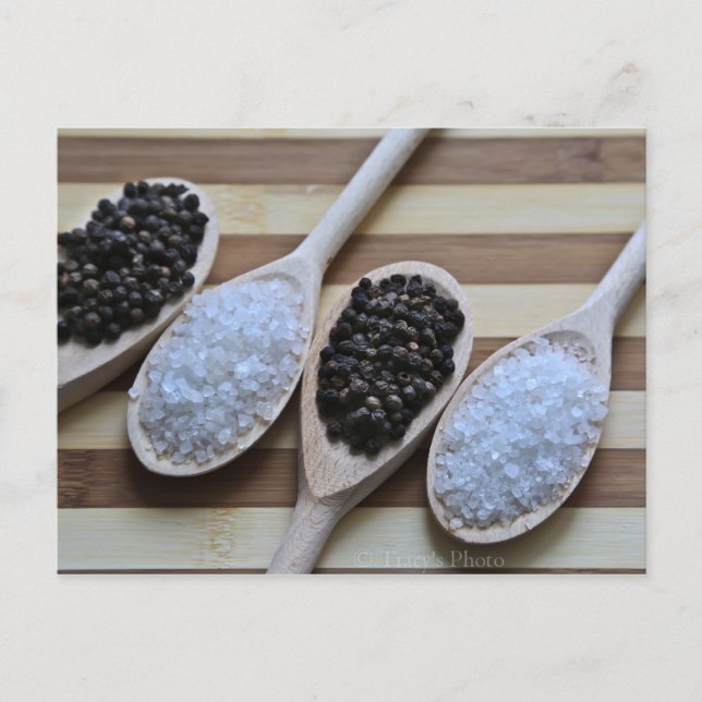 Cartão Postal Sal de rocha e Peppercorns (Frente)