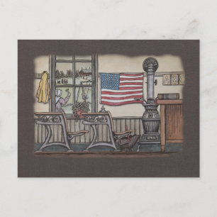 Cartão Postal Sala de Amish One Room