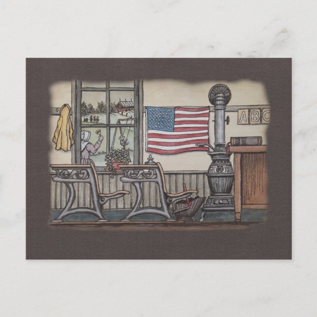 Cartão Postal Sala de Amish One Room (Frente)