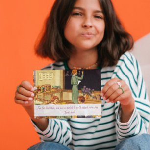 Cartão Postal Sala de aulas Vintage dos anos 40 Obrigado Profess