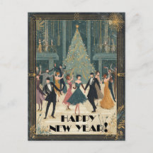 Sala de Dança Art Deco Feliz Ano Novo