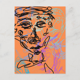 Cartão Postal Sala de Desenho de Trabalho da Linha Funky