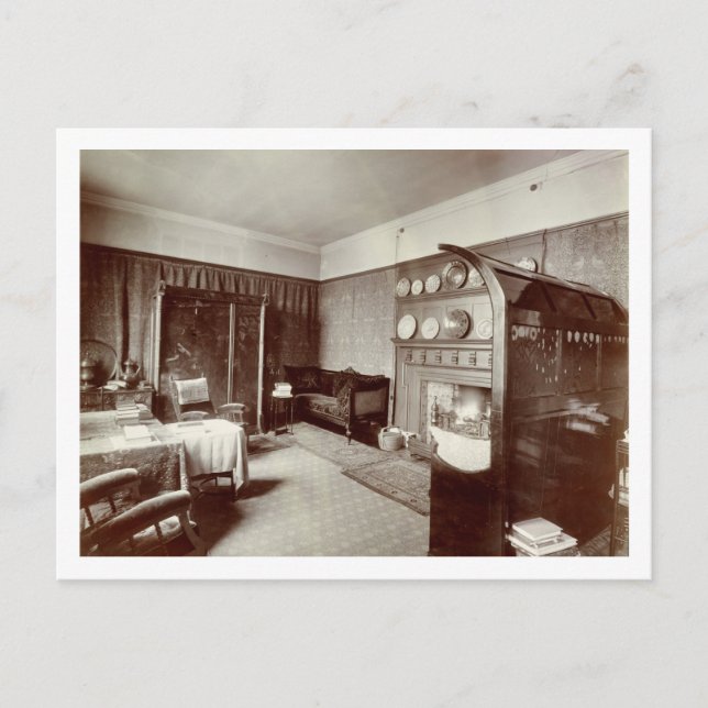 Cartão Postal Sala de desenho, Kelmscott House, Londres, 1896 (f (Frente)