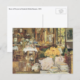 Cartão Postal Sala de Flores de Childe Hassam, Vintage Fine Art