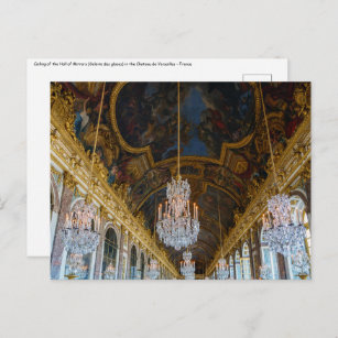 Cartão Postal Sala dos Espelhos no Chateau de Versailles