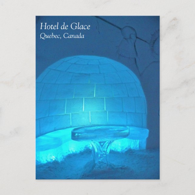 Cartão Postal Sala Igloo no Hotel de Glace, Quebec, Canadá (Frente)