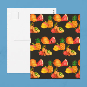 Cartão Postal Salada de Frutas Colorida de Verão
