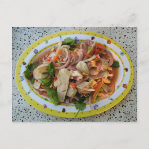 Cartão Postal Salada de salsicha picante tailandesa ... Comida d