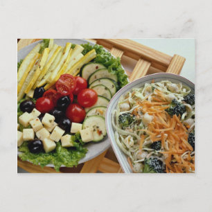 Cartão Postal Saladas em café