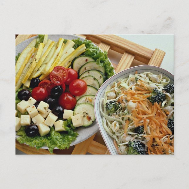 Cartão Postal Saladas em café (Frente)