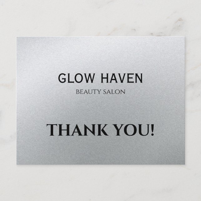 Cartão Postal Salão da Bela Prateada de Glamor (Frente)