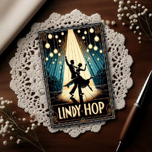 Cartão Postal Salão de Dança Lindy Hop Vintage