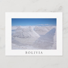 Cartão Postal Salar de Uyuni, pilhas de sal, cartão-postal branc