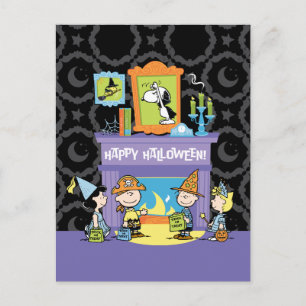 Cartão Postal Salas Assombradas do Peanuts no Halloween