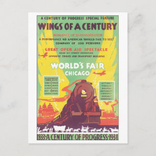Cartão Postal Salas da Feira Mundial de Chicago do Século Chica