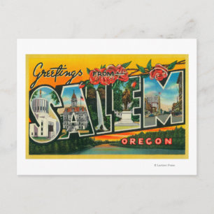 Cartão Postal Salem, OregonLarge - Letra ScenesSalem, OR