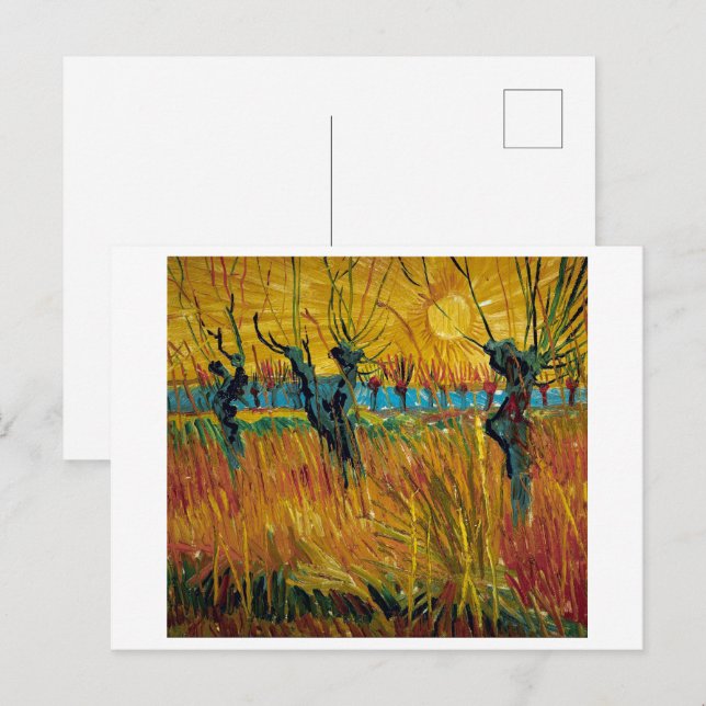 Cartão Postal Sálemas ao Pôr do Sol | Van Gogh | (Frente/Verso)