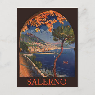 Cartão Postal Salerno City, Riviera Italiana, Viagens vintage