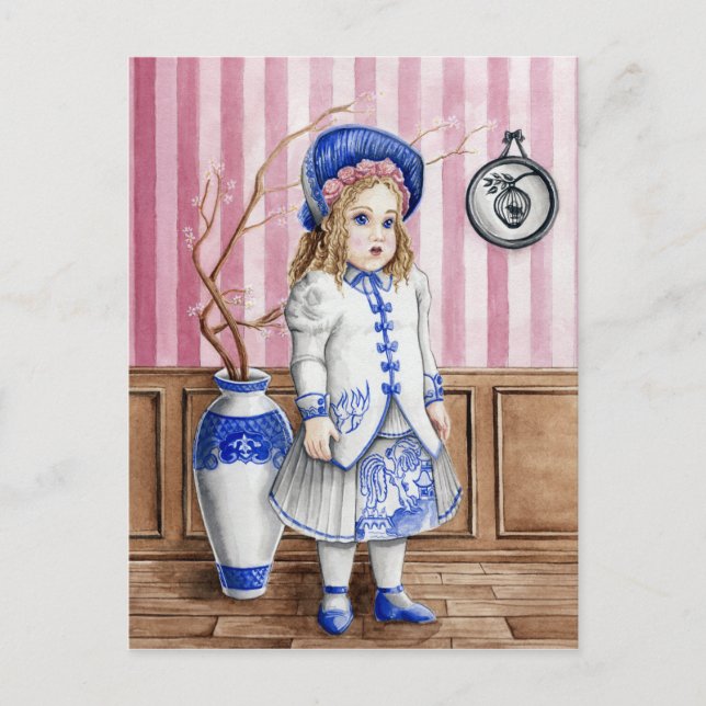 Cartão Postal Salgueiro azul Bru (Frente)