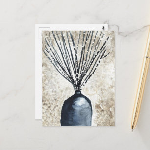 Cartão Postal Salgueiro em vaso aquarela