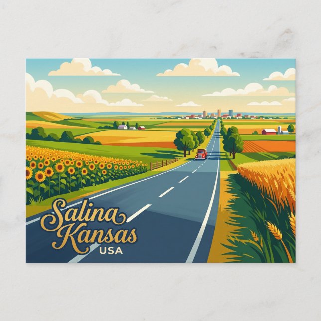 Cartão Postal Salina, Kansas EUA (Frente)
