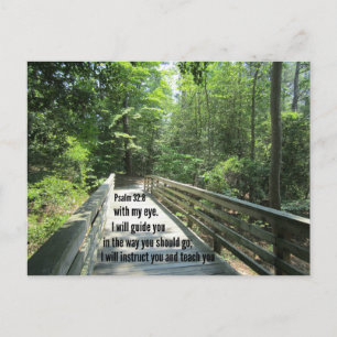 Cartão Postal Salm 32:8 Eu vou te ensinar e te ensinar...