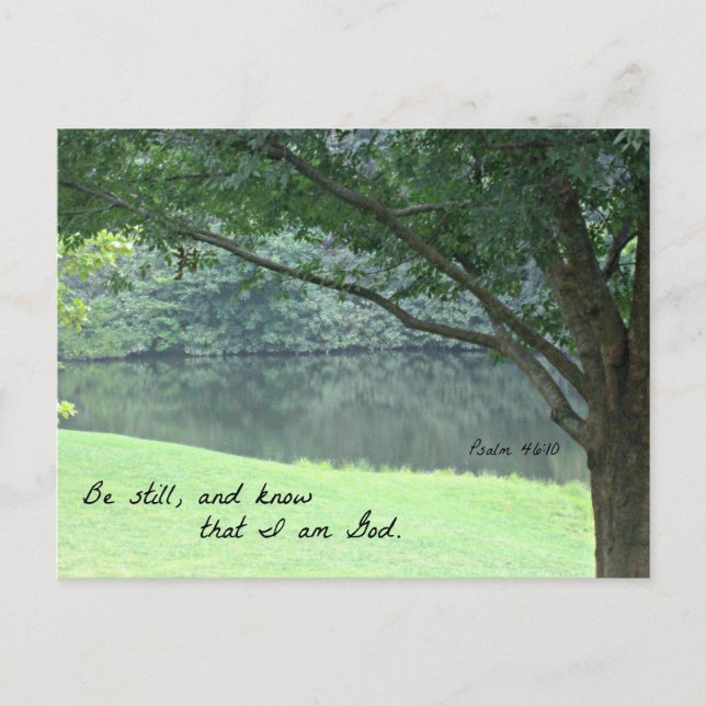Cartão Postal Salm 46:10 Fique quieto e saiba que eu sou Deus. (Frente)