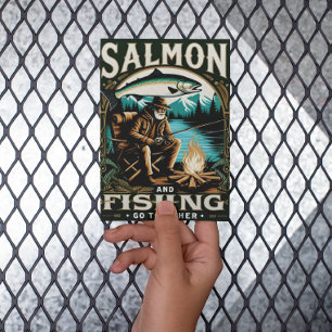 Cartão Postal Salmão e Pesca: Um Dia No Lago