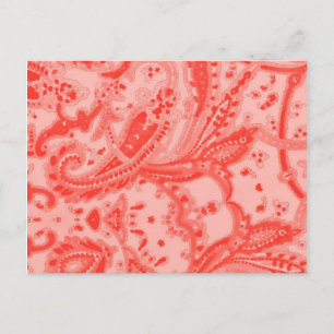 Cartão Postal Salmão Rosa Paisley