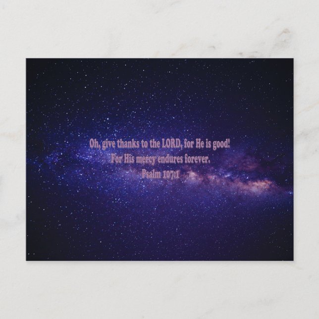 Cartão Postal Salmo 107:1 (Frente)