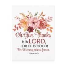 Salmo 107:1 Oh Dê Graças ao Senhor Floral Fall