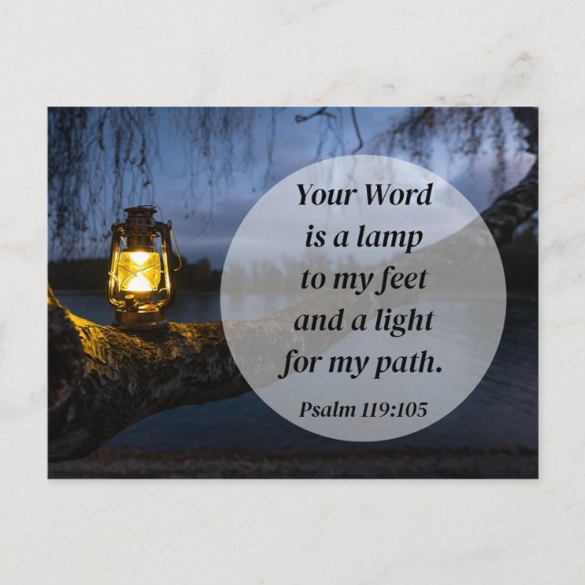 Cartão Postal Salmo 119:105 Sua Palavra é uma Lâmpada (Frente)