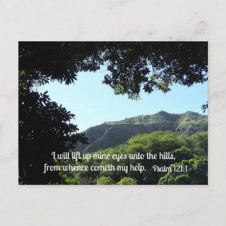 Cartão Postal Salmo 121:1 Eu levanto os meus olhos para o