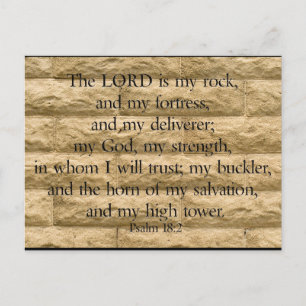 Cartão Postal Salmo 18:2 O Senhor é a minha pedra e a minha for