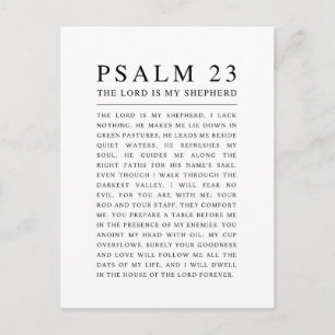 Cartão Postal Salmo 23 O Senhor é Meu Pastor